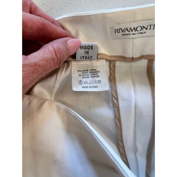 Rivamonti Women's White Side Zip Stretch Size 12 Ankle Pants - Picture 7 of 7